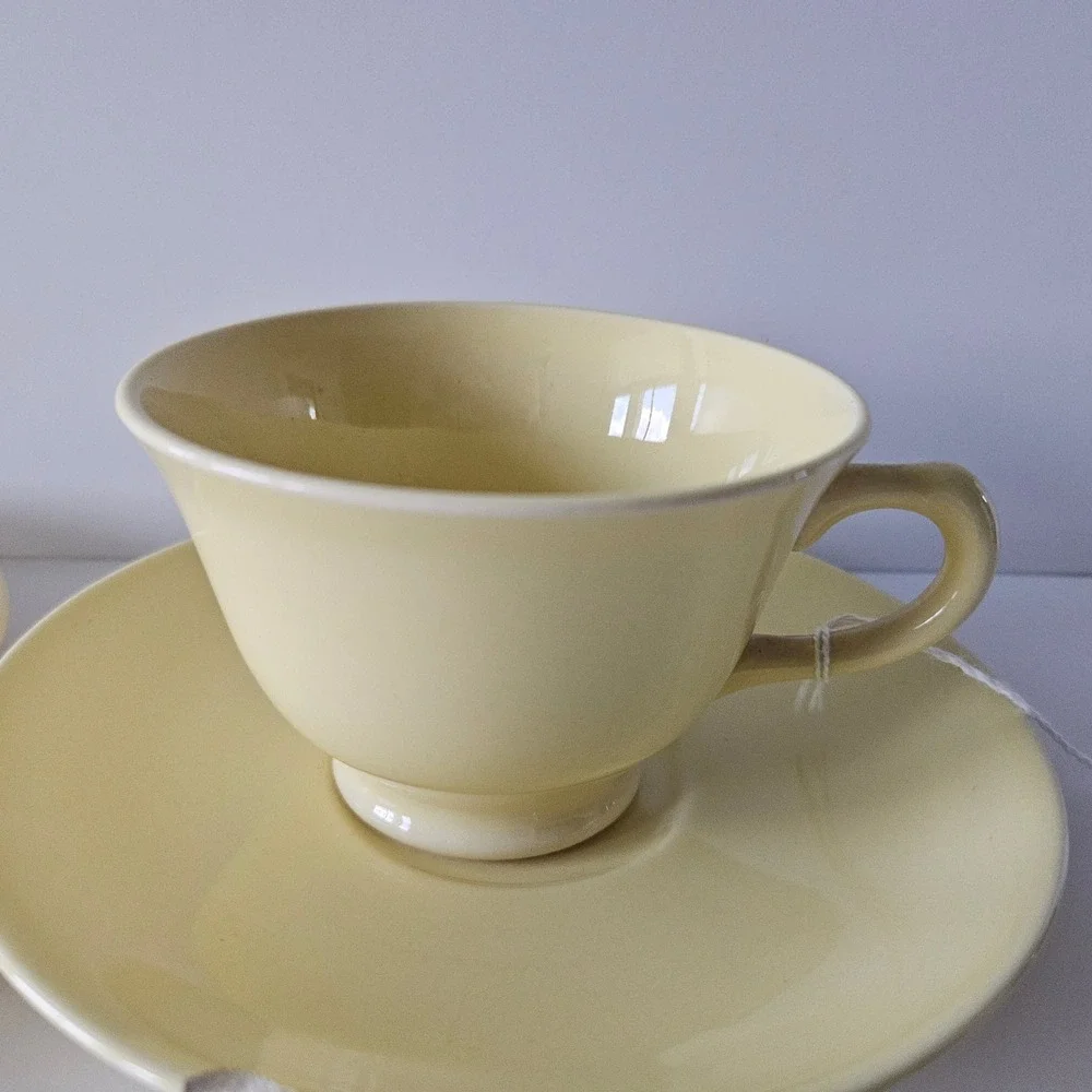 Lu-ray Pastels Persian Cream Cup & 2 Saucer Set Taylor Smith Taylor Vintage